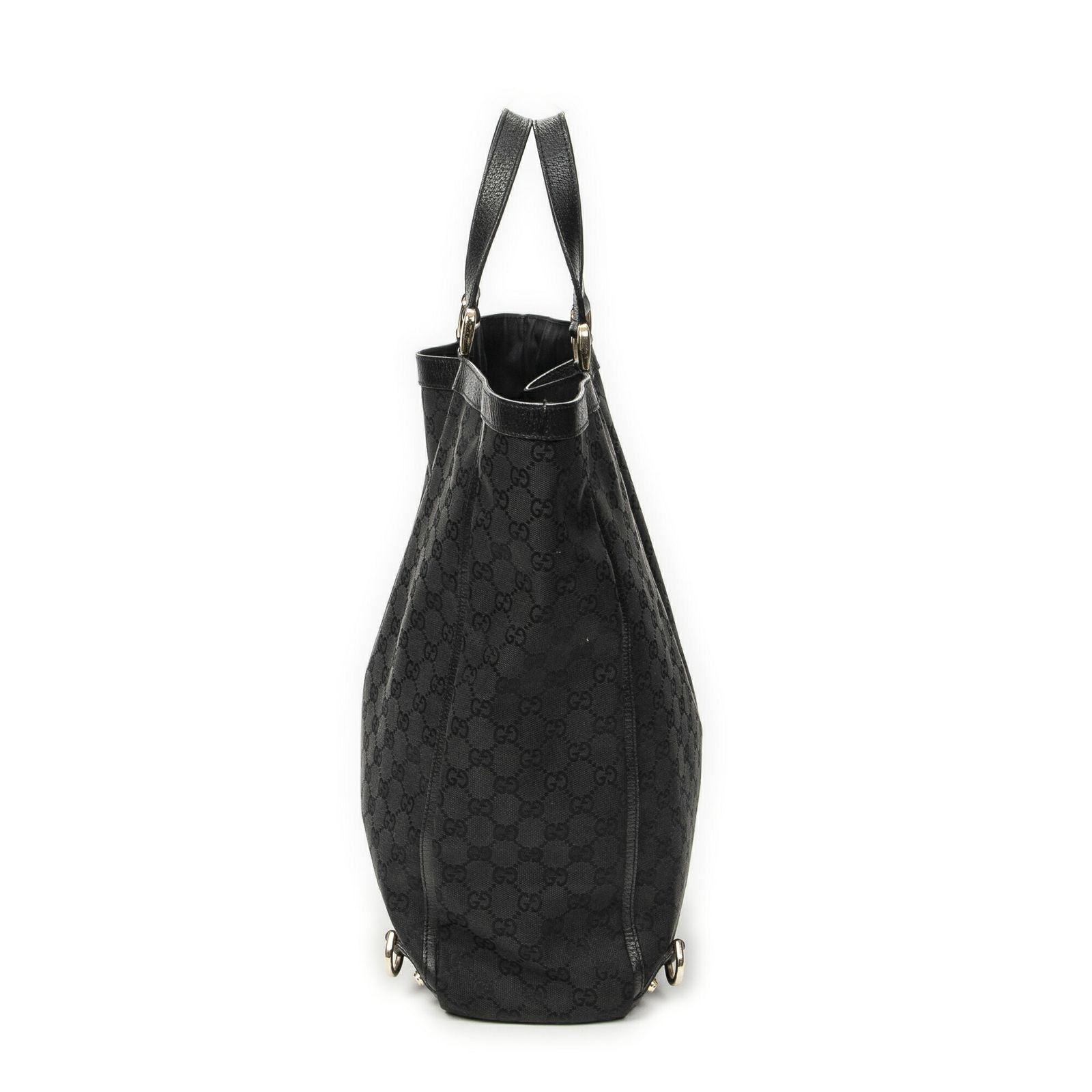 Gucci Abbey D-ring Vertical Tote Black GG Canvas — view 4