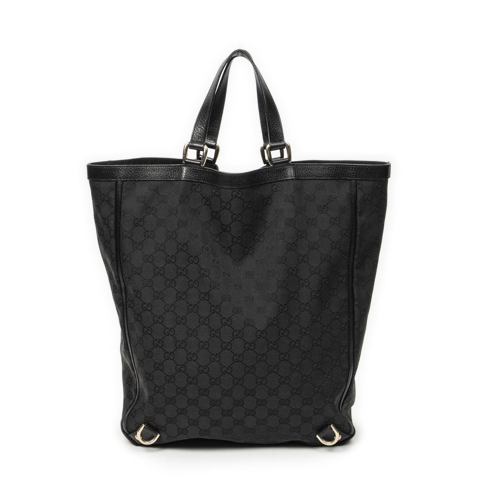 Gucci Abbey D-ring Vertical Tote Black GG Canvas — view 5