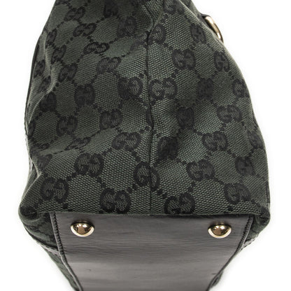 Gucci Abbey Ring Tote Green Black GG Canvas — view 8