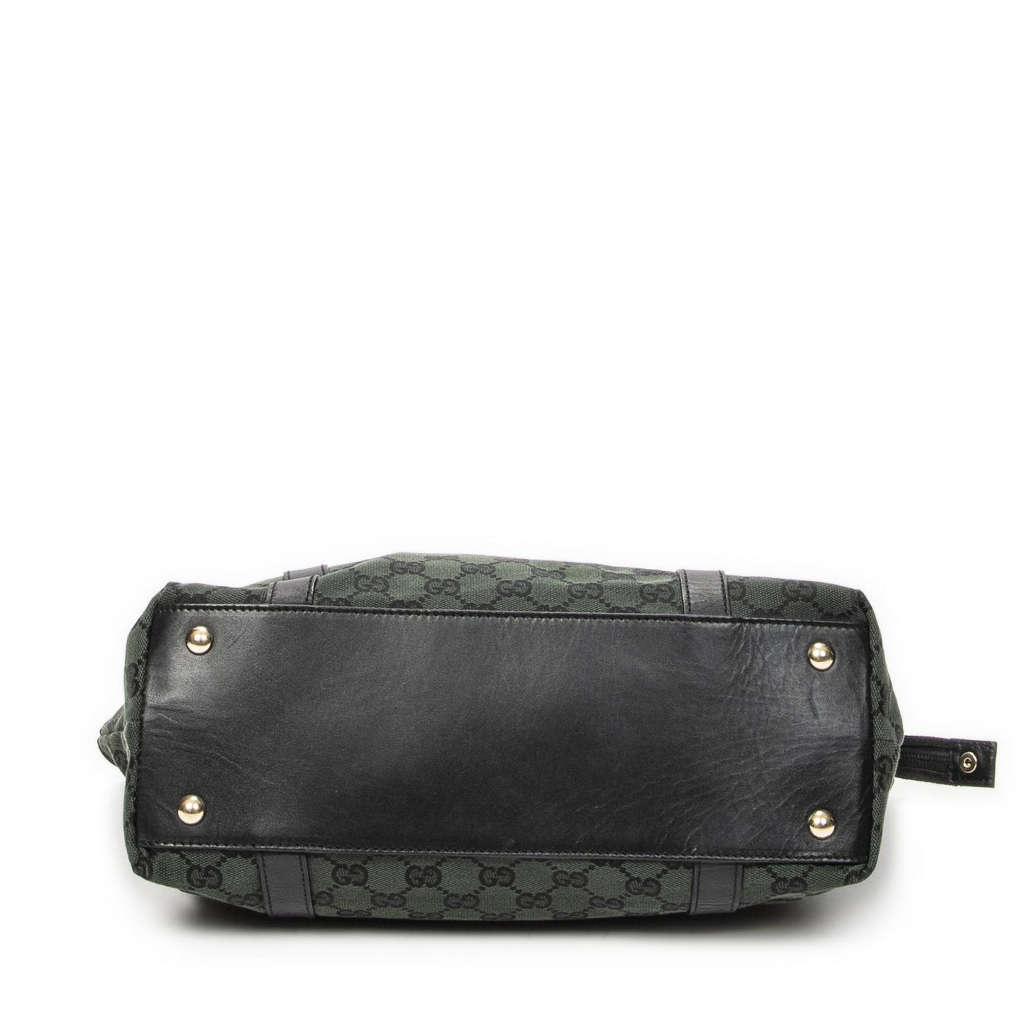 Gucci Abbey Ring Tote Green Black GG Canvas — view 6