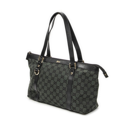 Gucci Abbey Ring Tote Green Black GG Canvas — view 2