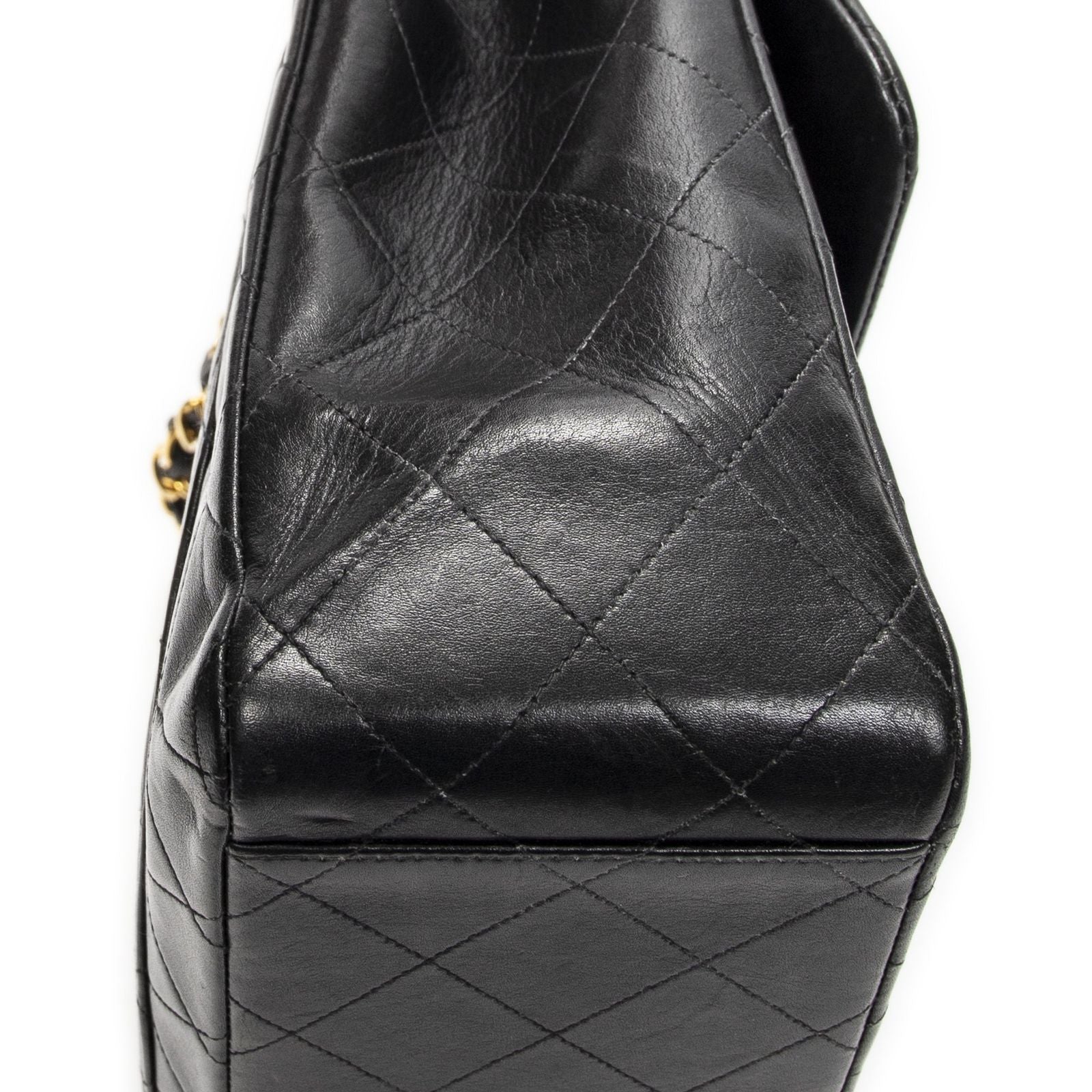Chanel Maxi Jumbo XL Flap Black Quilted Lambskin Leather — view 7