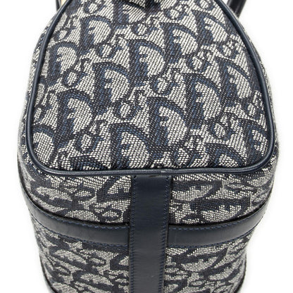 Dior Mini Boston Navy Gray Trotter Pattern Canvas Shoulder Bag — view 8