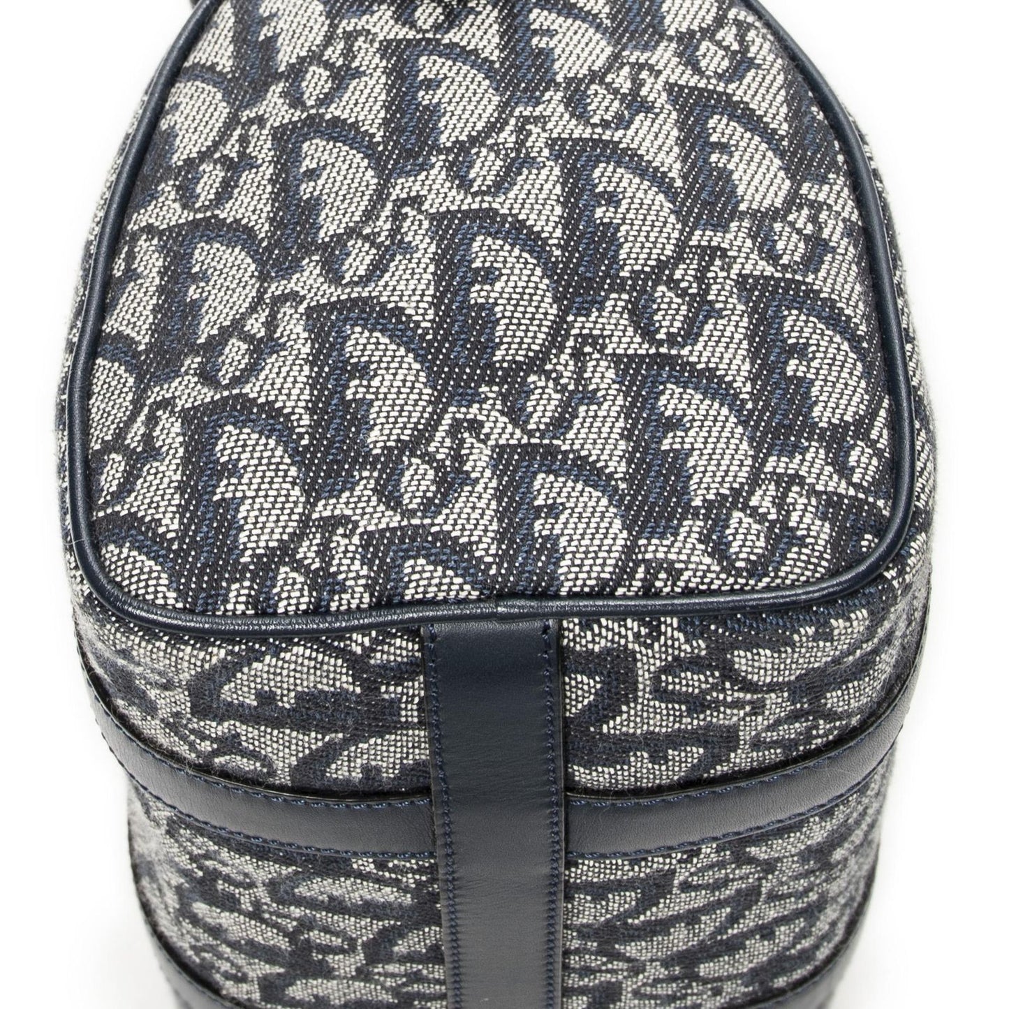 Dior Mini Boston Navy Gray Trotter Pattern Canvas Shoulder Bag — view 7