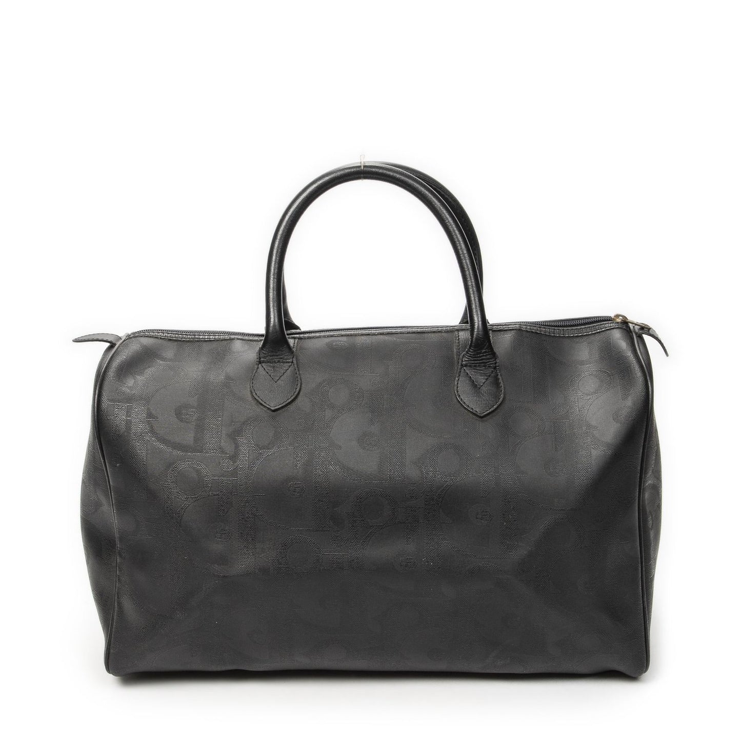 Dior Vintage Travel Boston Black Maxi Trotter Pattern Canvas Shoulder Bag — view 5