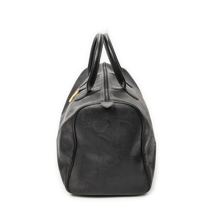 Dior Vintage Travel Boston Black Maxi Trotter Pattern Canvas Shoulder Bag — view 3