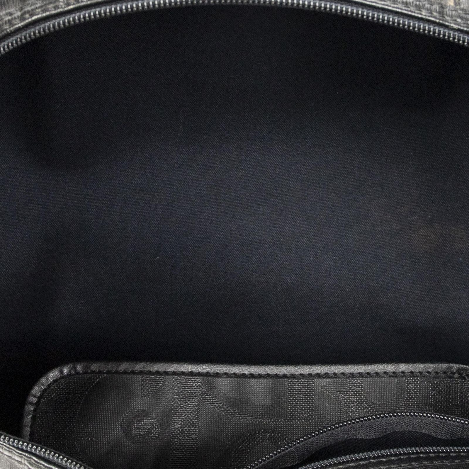 Dior Vintage Travel Boston Black Maxi Trotter Pattern Canvas Shoulder Bag — view 9