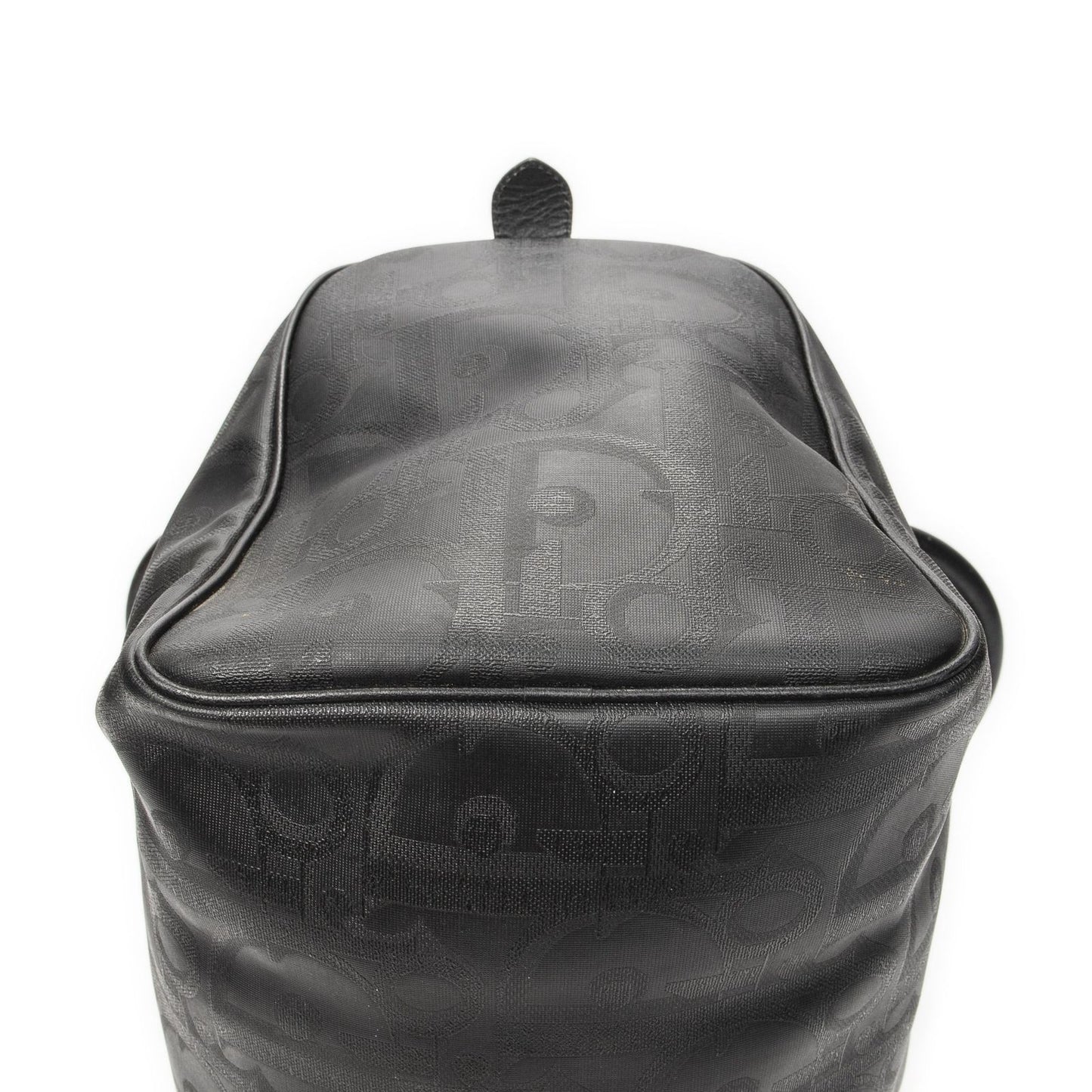 Dior Vintage Travel Boston Black Maxi Trotter Pattern Canvas Shoulder Bag — view 8