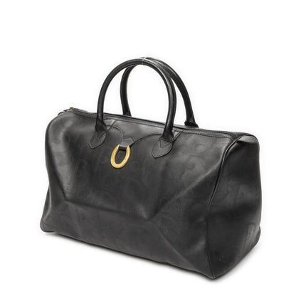 Dior Vintage Travel Boston Black Maxi Trotter Pattern Canvas Shoulder Bag — view 2