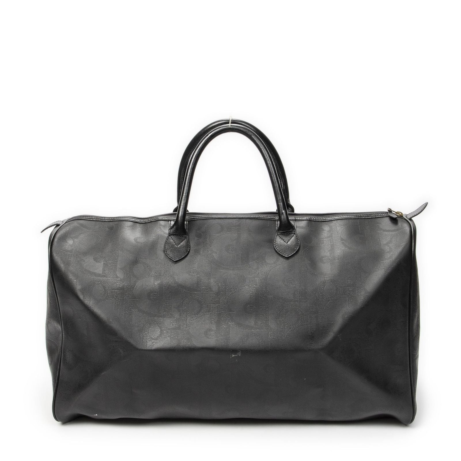 Dior Vintage Large Travel Boston Black Maxi Trotter Pattern Canvas Shoulder Bag — view 5