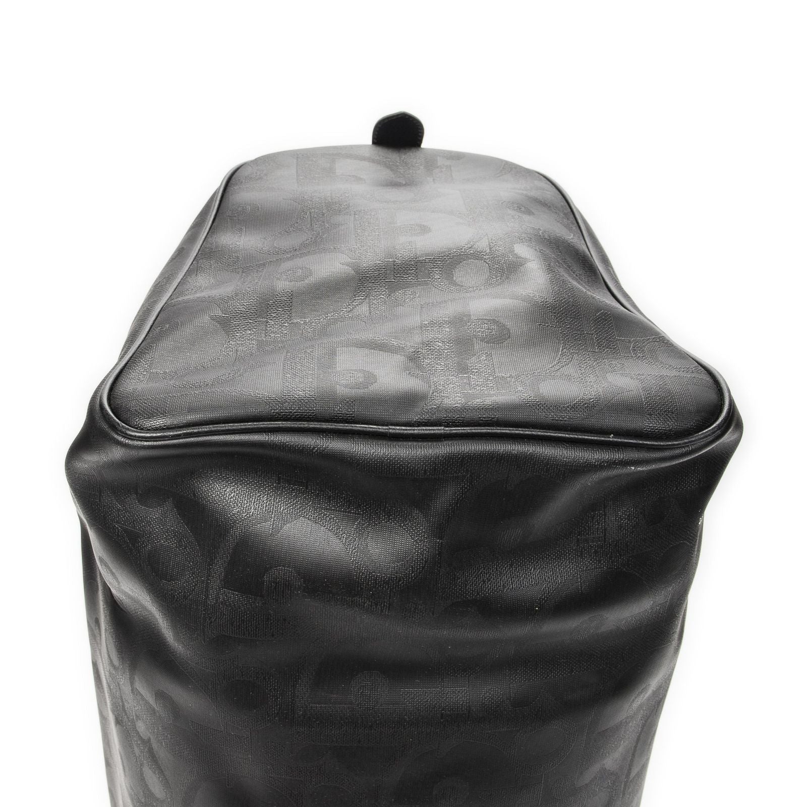 Dior Vintage Large Travel Boston Black Maxi Trotter Pattern Canvas Shoulder Bag — view 7