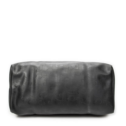 Dior Vintage Large Travel Boston Black Maxi Trotter Pattern Canvas Shoulder Bag — view 6