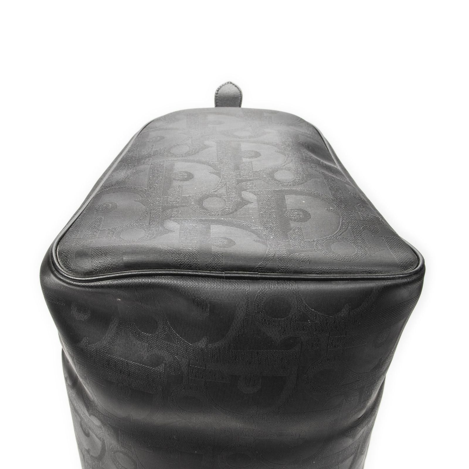 Dior Vintage Large Travel Boston Black Maxi Trotter Pattern Canvas Shoulder Bag — view 8