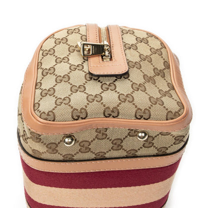 Gucci Small Web Joy Boston Bag Pink Beige GG Canvas — view 7