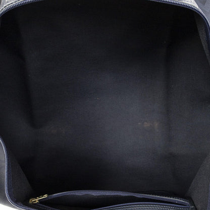 Dior Vintage Large Travel Boston Navy Maxi Trotter Pattern Canvas Shoulder Bag — view 9