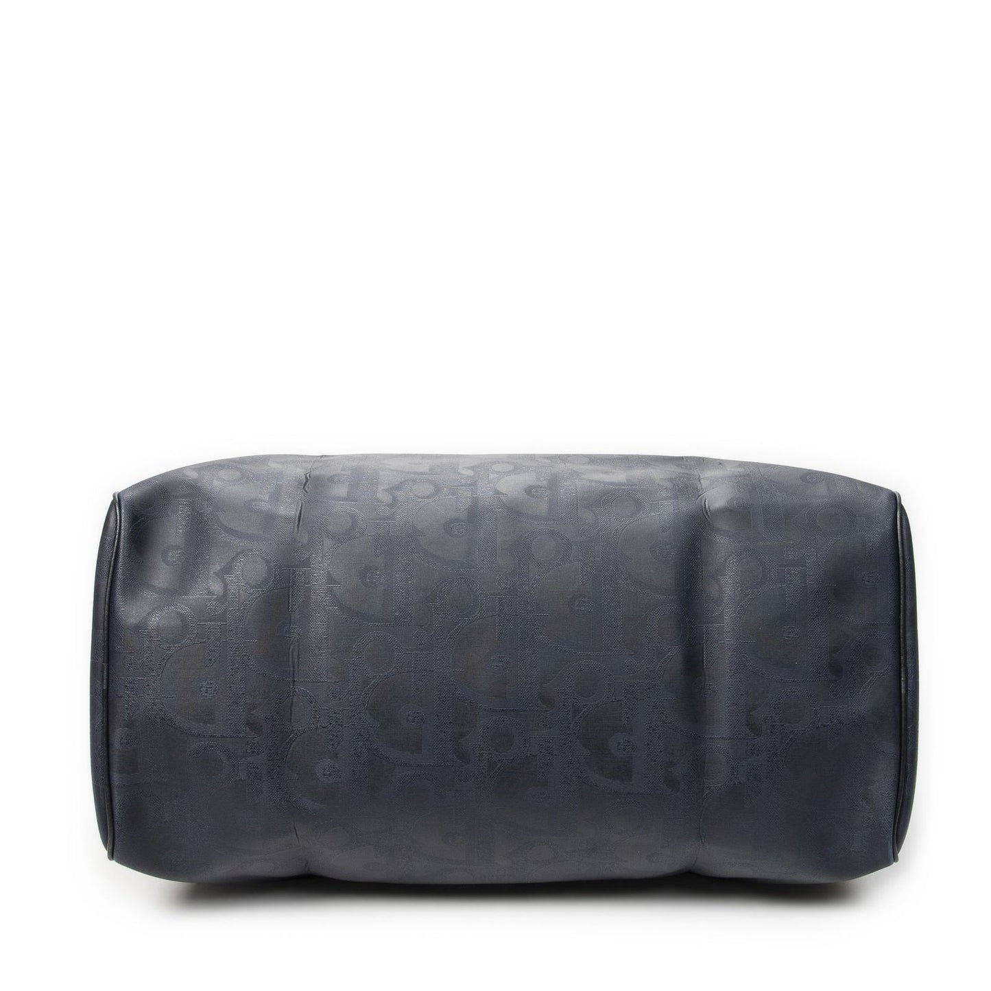 Dior Vintage Large Travel Boston Navy Maxi Trotter Pattern Canvas Shoulder Bag — view 6