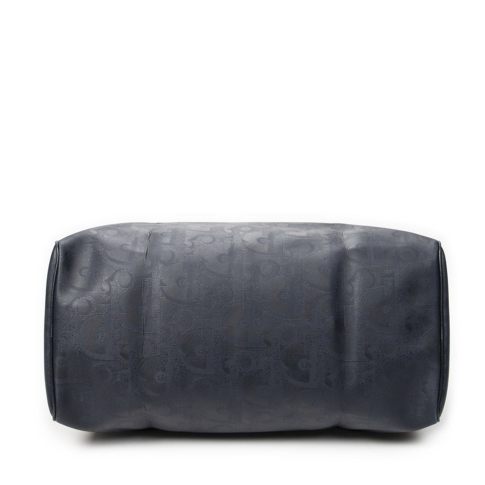 Dior Vintage Large Travel Boston Navy Maxi Trotter Pattern Canvas Shoulder Bag — view 6