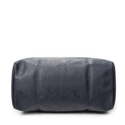 Dior Vintage Large Travel Boston Navy Maxi Trotter Pattern Canvas Shoulder Bag — view 6