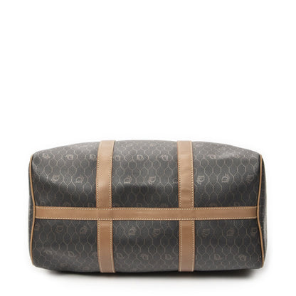 Dior Vintage Boston Dark Gray Brown Honeycomb Canvas Shoulder Bag — view 6