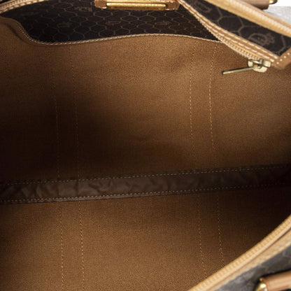 Dior Vintage Boston Dark Gray Brown Honeycomb Canvas Shoulder Bag — view 9