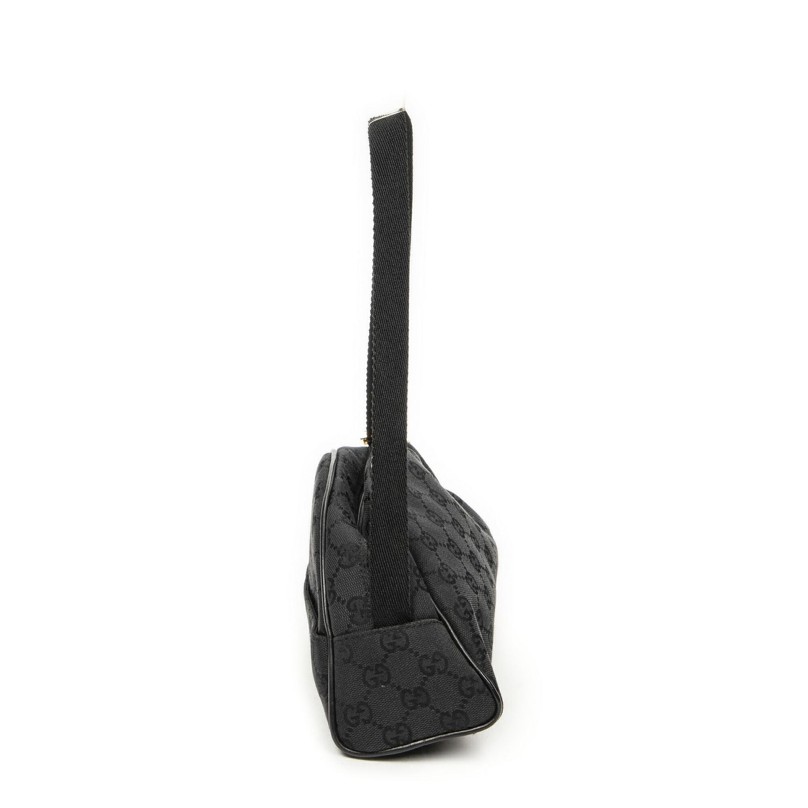 Gucci Half Moon Pochette Bag Black GG Canvas — view 3
