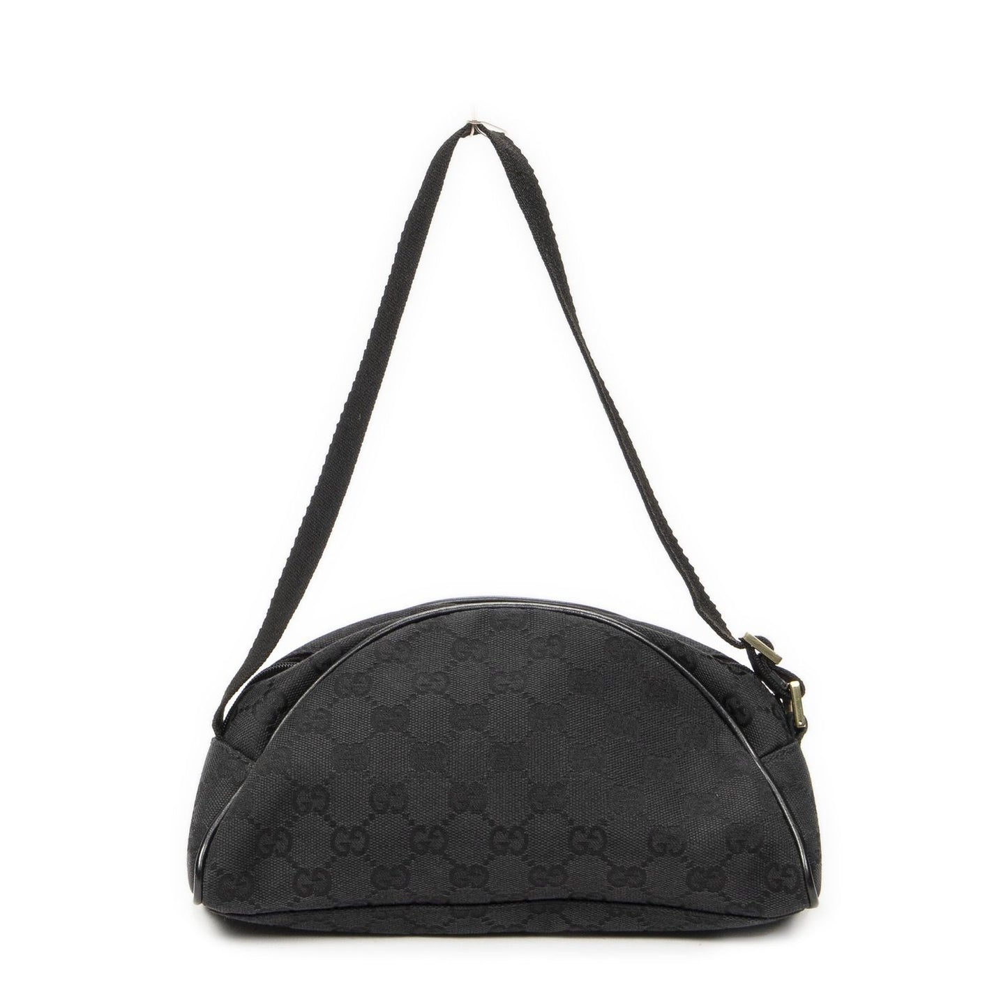 Gucci Half Moon Pochette Bag Black GG Canvas — view 5