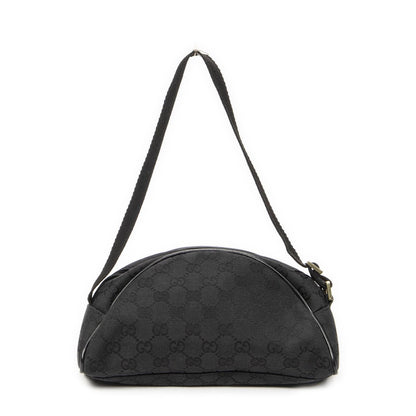 Gucci Half Moon Pochette Bag Black GG Canvas — view 5