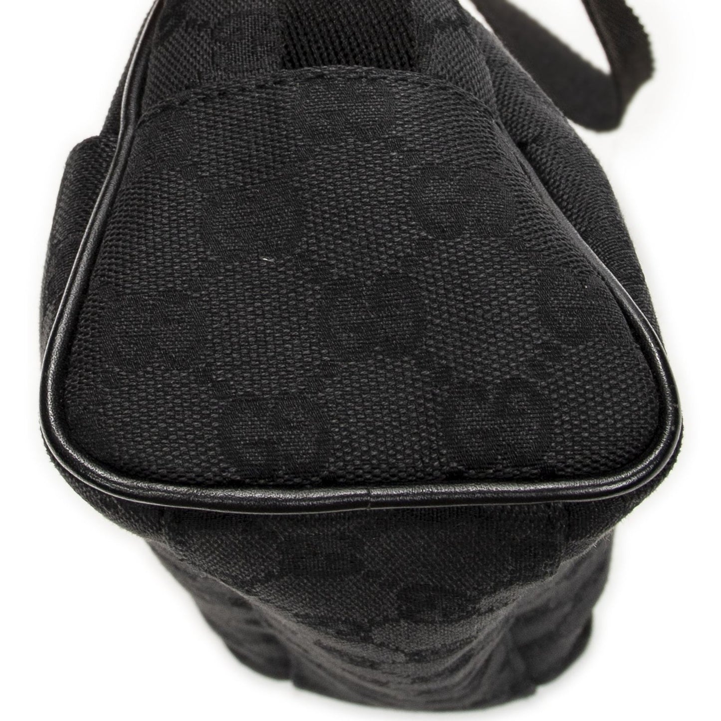 Gucci Half Moon Pochette Bag Black GG Canvas — view 8