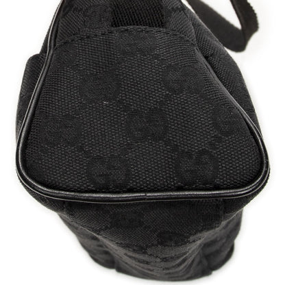 Gucci Half Moon Pochette Bag Black GG Canvas — view 8