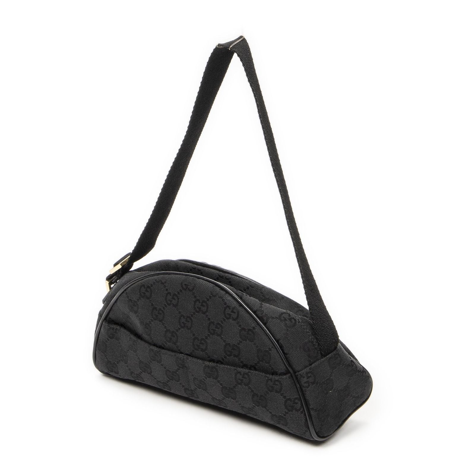 Gucci Half Moon Pochette Bag Black GG Canvas — view 2
