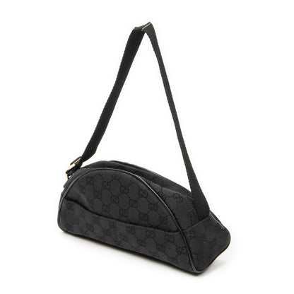 Gucci Half Moon Pochette Bag Black GG Canvas — view 2