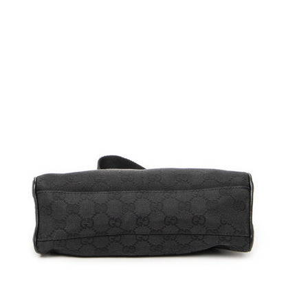 Gucci Half Moon Pochette Bag Black GG Canvas — view 6