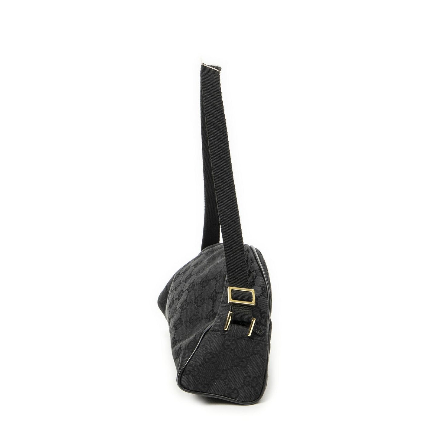 Gucci Half Moon Pochette Bag Black GG Canvas — view 4