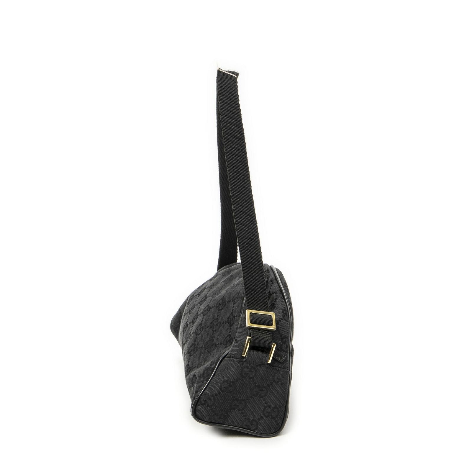 Gucci Half Moon Pochette Bag Black GG Canvas — view 4