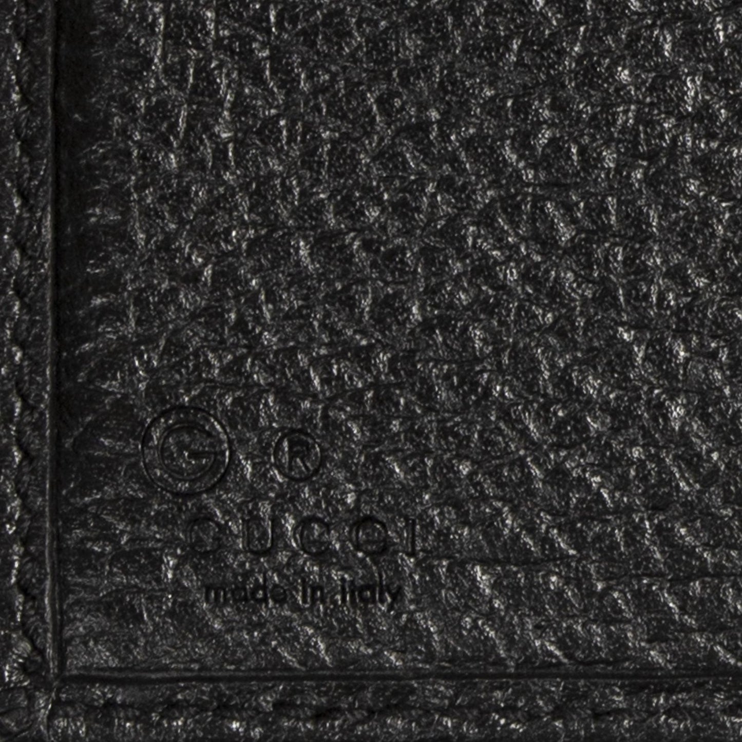 Gucci Interlocking Compact French Wallet Black Gray Calfskin Leather — view 5