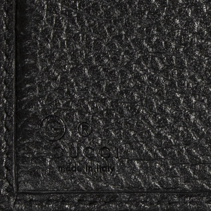Gucci Interlocking Compact French Wallet Black Gray Calfskin Leather — view 5