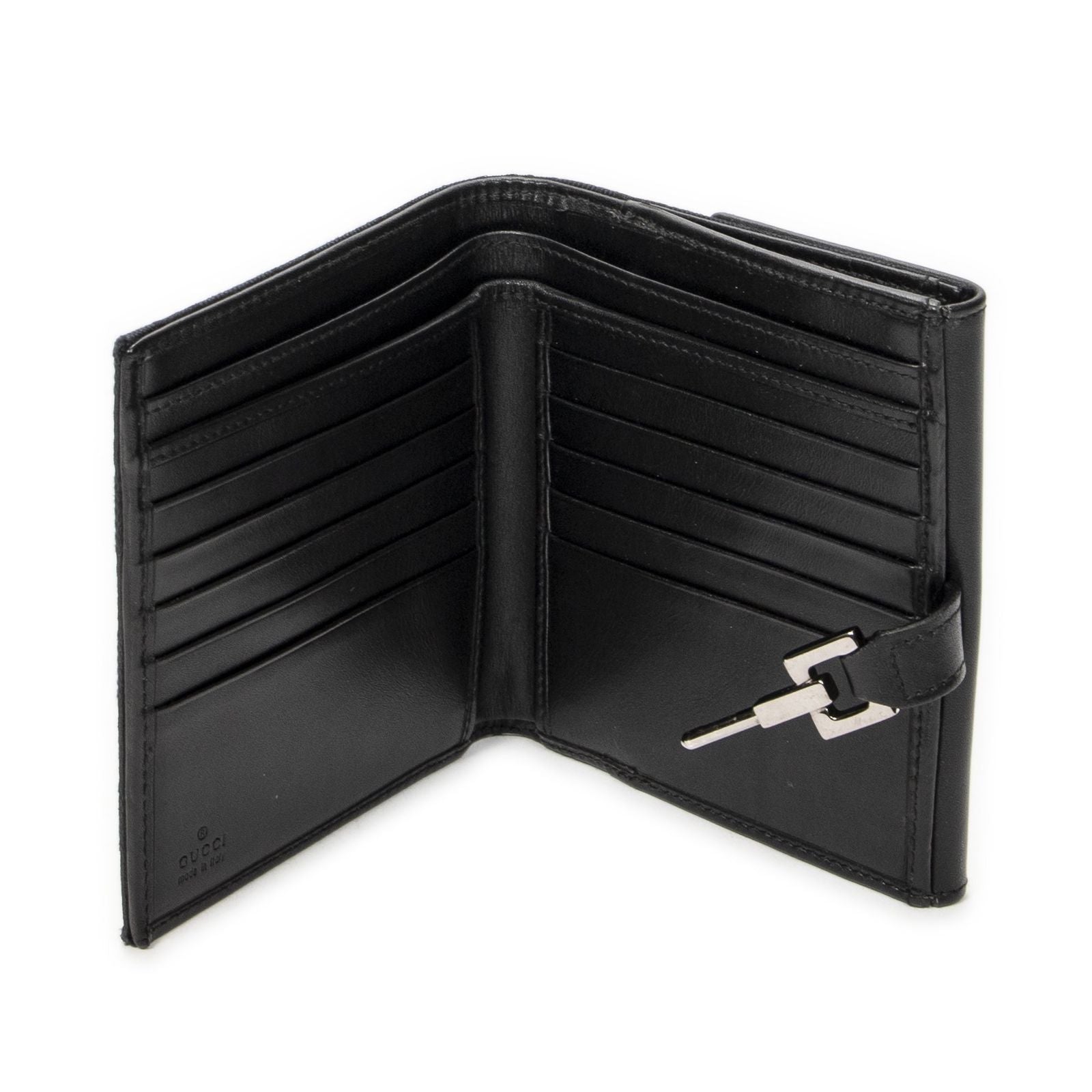 Gucci Jackie Compact Wallet Black GG Canvas — view 4