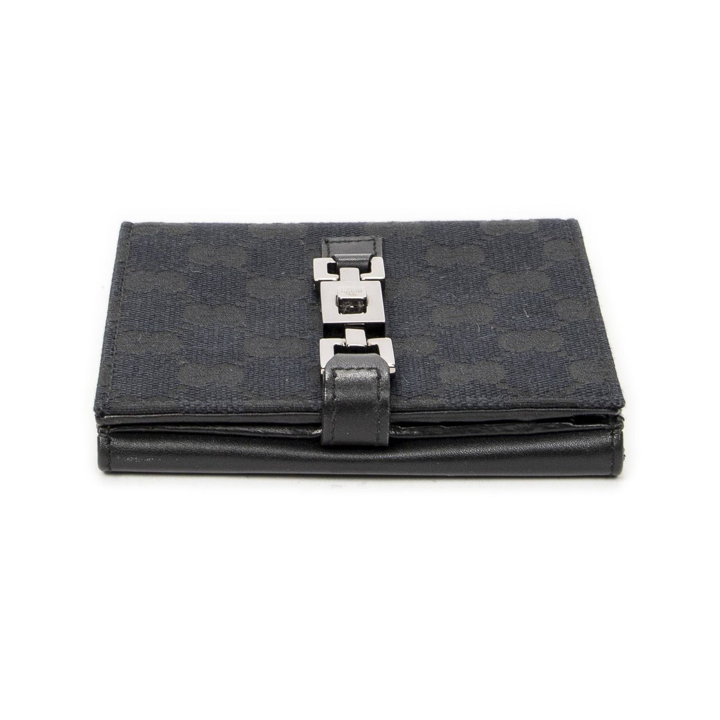 Gucci Jackie Compact Wallet Black GG Canvas — view 3