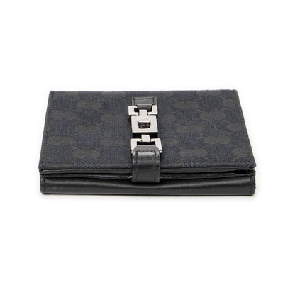 Gucci Jackie Compact Wallet Black GG Canvas — view 3