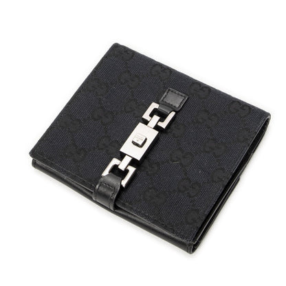 Gucci Jackie Compact Wallet Black GG Canvas