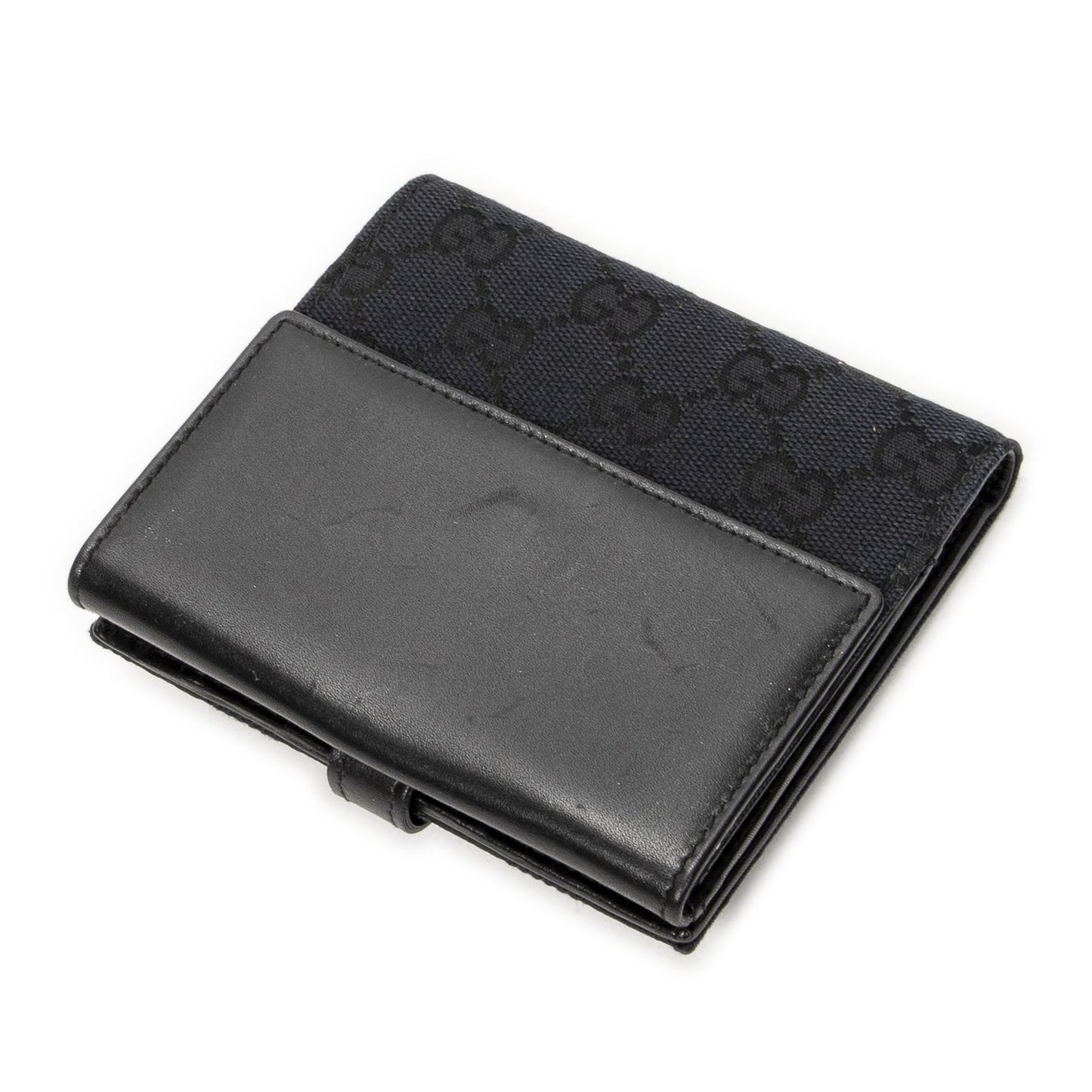 Gucci Jackie Compact Wallet Black GG Canvas — view 2