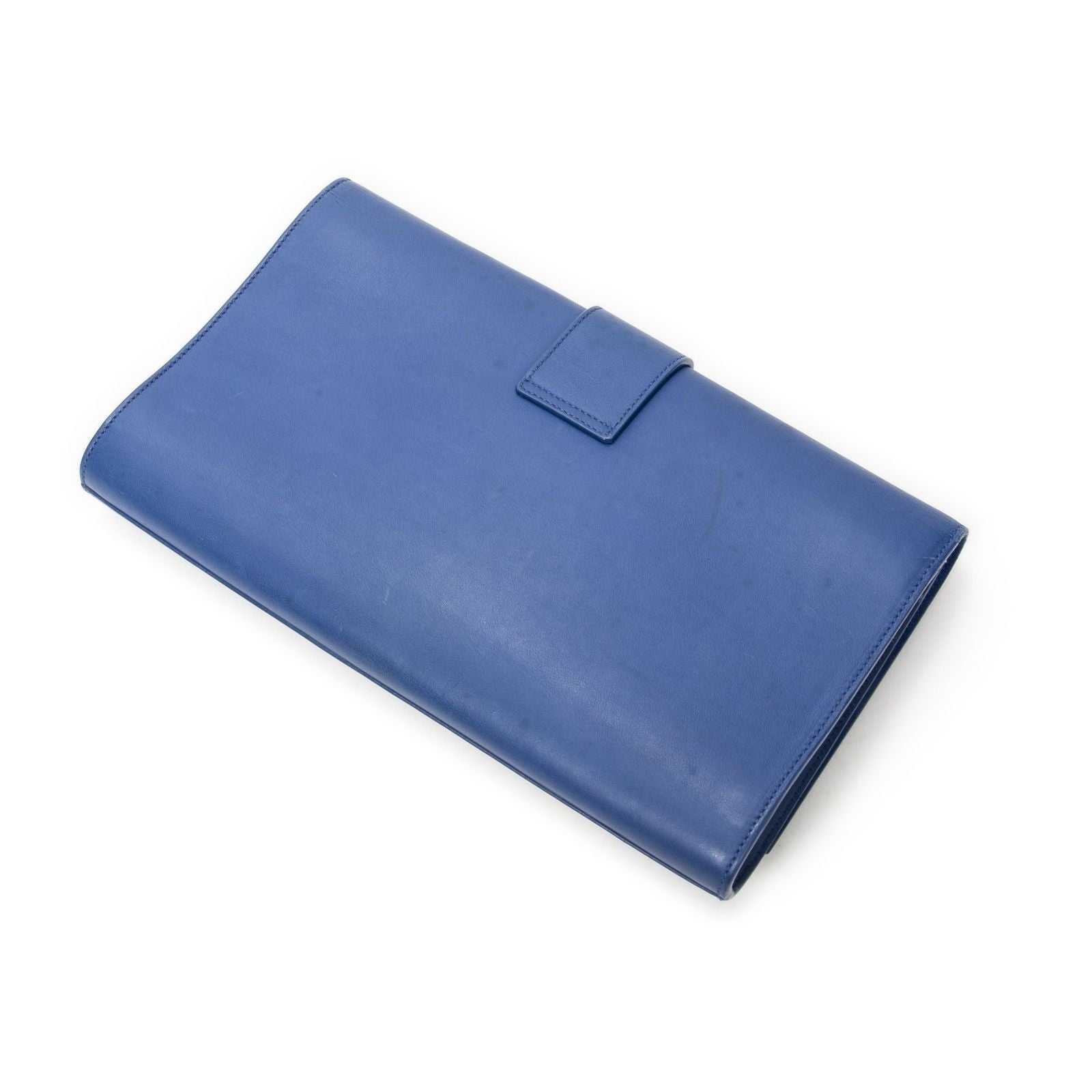 Saint Laurent Yves Line Clutch Blue Calfskin Leather — view 2
