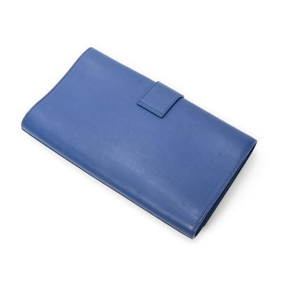 Saint Laurent Yves Line Clutch Blue Calfskin Leather — view 2