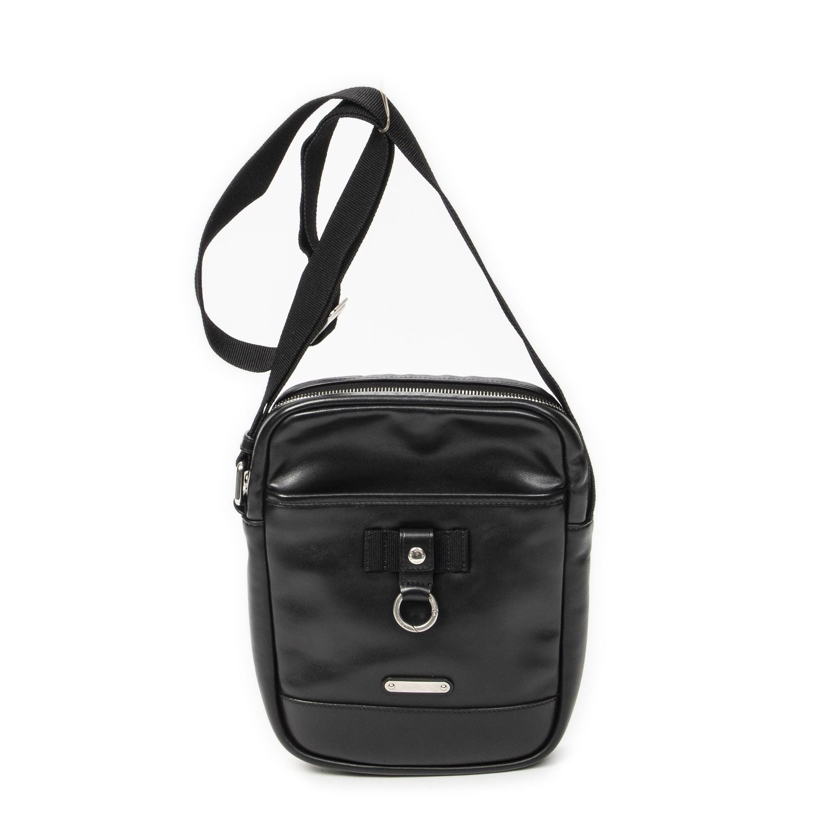 Saint Laurent Yves Rivington Lace Cross Belt Bag Black Calfskin Leather