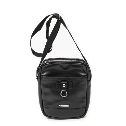 Saint Laurent Yves Rivington Lace Cross Belt Bag Black Calfskin Leather