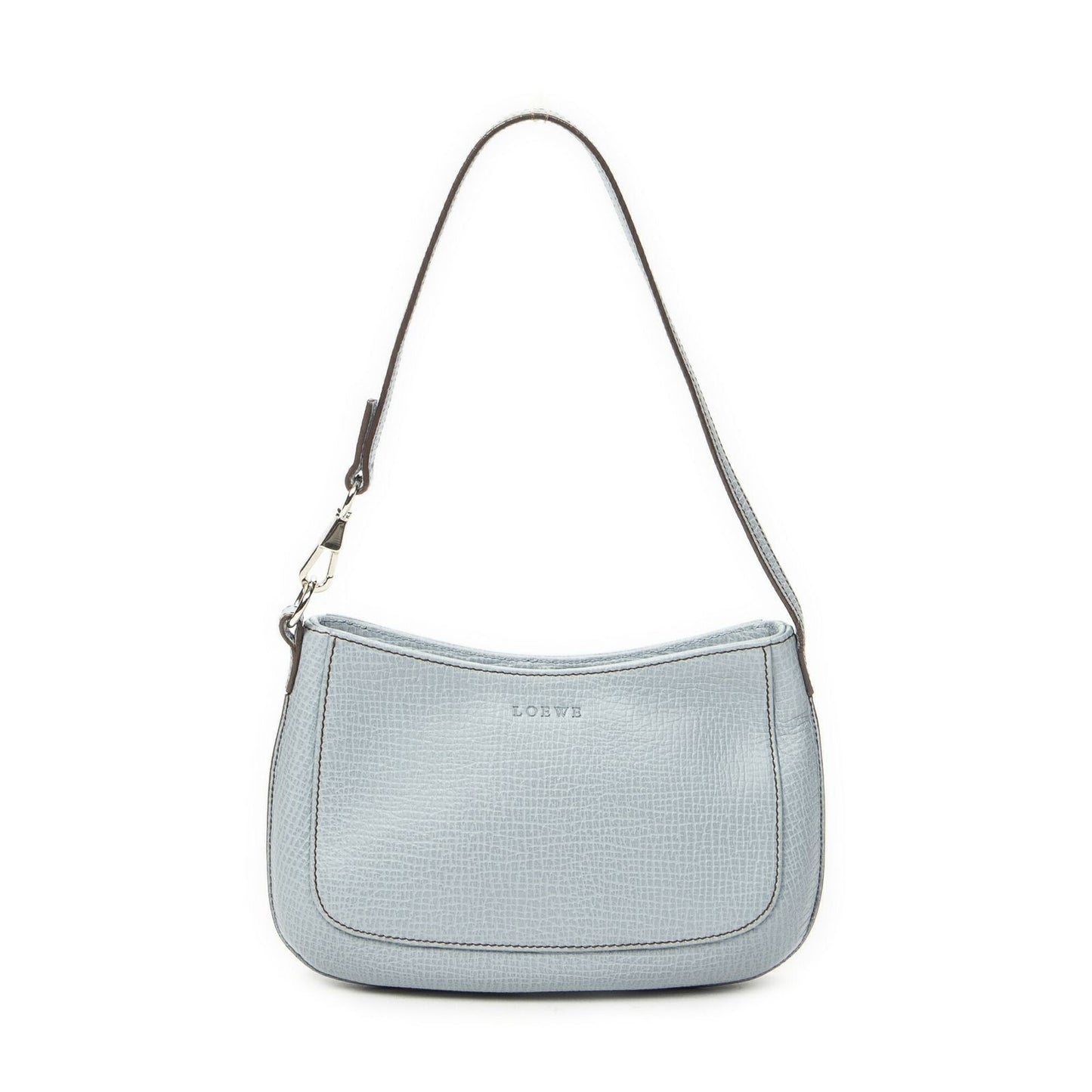 Loewe Mini Zip Light Blue Gray Calfskin Leather