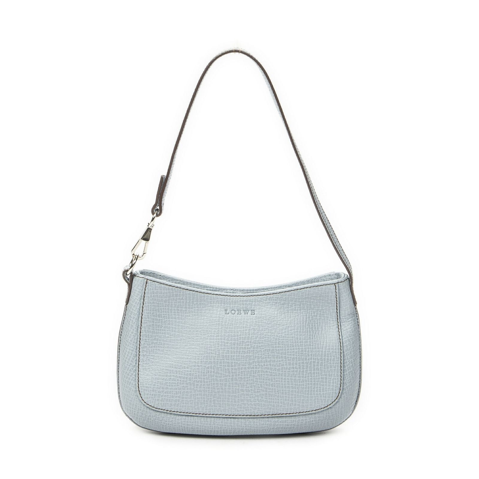 Loewe Mini Zip Light Blue Gray Calfskin Leather
