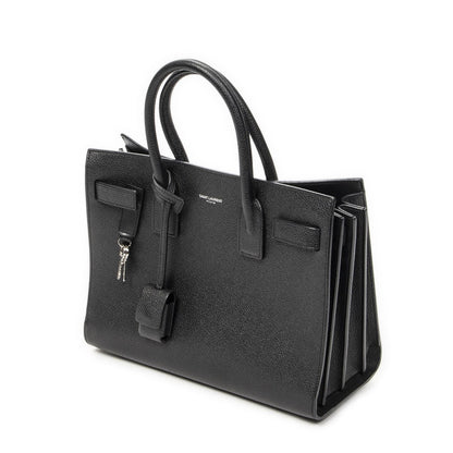Saint Laurent Yves Baby Sac Black Gray Calfskin Leather Messenger Bag — view 2