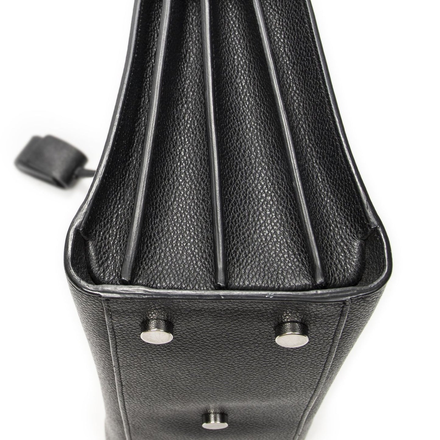 Saint Laurent Yves Baby Sac Black Gray Calfskin Leather Messenger Bag — view 8