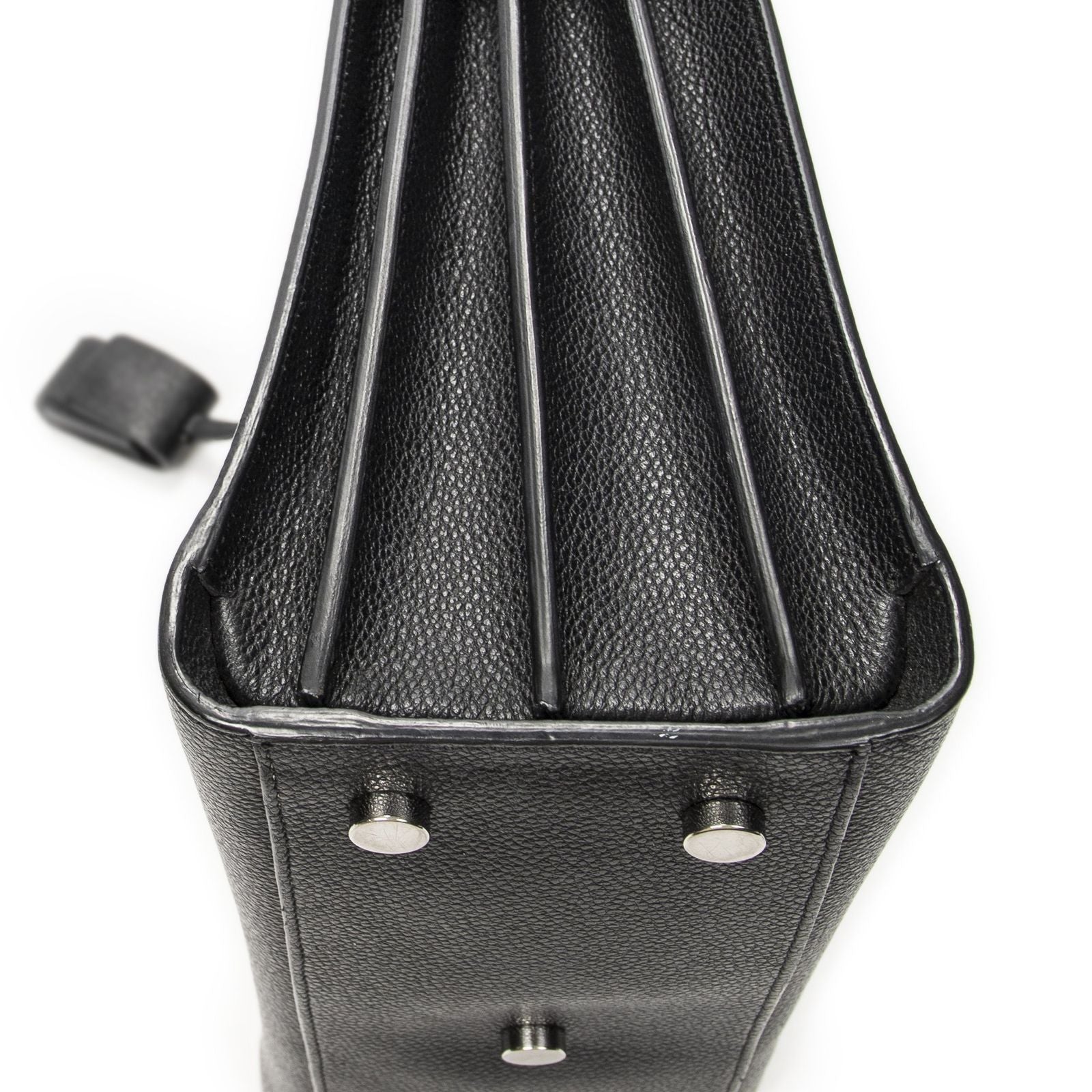 Saint Laurent Yves Baby Sac Black Gray Calfskin Leather Messenger Bag — view 8
